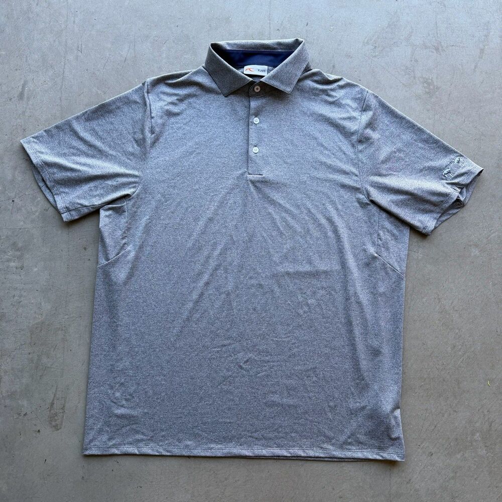KJUS Mens Golf Polo Shirt Size 56 2XL Heather Gray UPF 50+ Comfort Fit Outdoor